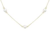 9ct Gold 6mm Pearl Station Necklace image