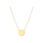 9ct Gold Plain 15mm Disc Necklace image