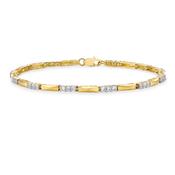 9ct Gold Cubic Zirconia Bar Link Bracelet image