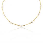 9ct Gold &amp; Pearl Twist Link Necklace image