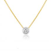 18ct Two Tone Gold Diamond Slider Necklace image