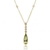 9ct Gold Diamond &amp; Peridot Necklace image