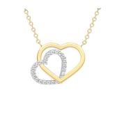9ct Two Tone Gold Double Heart Necklace image