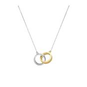 9ct Two Tone Gold Intertwined Rings Necklace image