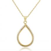 9ct Gold Tear Drop Glitter Necklace image