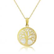 9ct Gold Mother of Pearl Tree of Life Necklace image