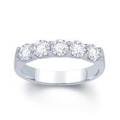 18ct White Gold Five Stone Diamond Ring Band image