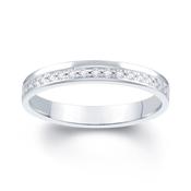 18ct White Gold Pave Off Set 0.10ct Diamond Ring image