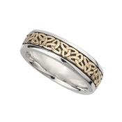 10ct Gold and Silver Trinity Knot Band Ring image