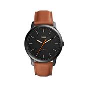 Fossil The Minimalist Quartz Brown Leather Strap Black Dial 44mm Watch FS5305 image