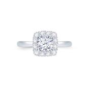 18ct White Gold Cushion Halo 0.40ct Diamond Ring image