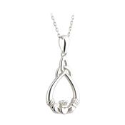 Sterling Silver Claddagh Trinity Necklace image