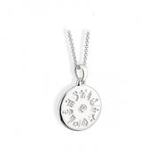History of Ireland Round Disc Silver Necklace