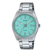Casio Vintage Silver Steel Turquoise Blue Dial Watch MTP-1302PD-2A2V image