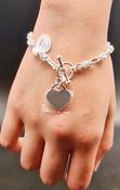 Sterling Silver Bracelet With Heart Clasps image