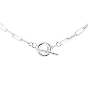 18″ Silver Paper Chain T-Bar Necklace