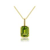 Mark Milton 9ct Yellow Gold Large Octagonal Peridot Pendant Necklace image