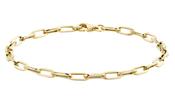 Blush 14ct Gold Chain Bracelet Paperclip Link Armband
