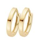 Blush 14ct Gold Flat Edge Huggie Hoop Earrings image