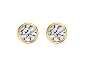 Blush 14ct Gold Cubic Zirconia Minimalist Stud Earrings image