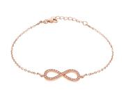Sterling Silver Rose Gold Plated Infinity Adjustable Bracelet image