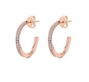 Sterling Silver Rose Gold Plated Twist Tube Hoop Earrings image