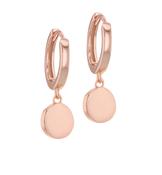 Sterling Silver Rose Gold Plated Disc and Hoop Creole Earrings image