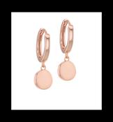 Sterling Silver Rose Gold Plated Disc and Hoop Creole Earrings image