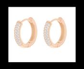 Sterling Silver Rose Gold Plated Band Hoop Creole Earrings image