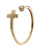 Contrarié 375 Gold Ring with Cross and Light Point in Cubic Zirconia image