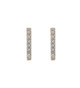 Bar Lobe Earrings with Cubic Zirconia 375 Gold image