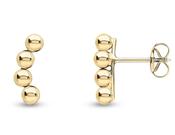 9ct Yellow Gold Curved 3MM Balls Earrings image