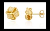 9ct Yellow Gold Satin/Polished Ribbon Knot Stud Earrings image