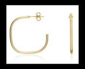 9ct Yellow Gold Cushion Peg &amp; Scroll Hoop Earrings image
