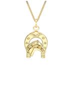 9ct Yellow Gold 'Horseshoe &amp; Horse' Pendant &amp; Necklace image