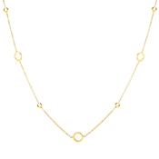 9ct Yellow Gold Circle and Bead Necklace image