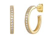 Sterling Silver CZ Gold Plated Hoop Earrings image