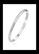 Silver Solid Engraved Court Bangle image