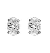 Sterling Silver Claw Oval CZ Stud Earring image