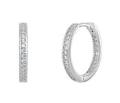 S/S CZ Hinged Hoop Earrings image