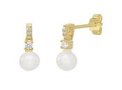 S/S CZ G/PL Pearl Earrings image