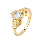 S/S CZ G/P Claddagh Ring image