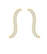 9ct Yellow Gold CZ Wave Stud Earring image