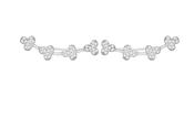 Sterling Silver Rhodium Plated CZ Flowers Crawler Earrings image