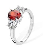 Cubic Zirconia Ring with Garnet Centre Stone image