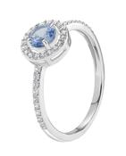 Sterling Silver Cubic Zirconia Blue Spinel Ring image