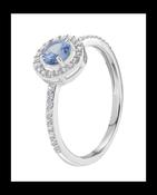 Sterling Silver Cubic Zirconia Blue Spinel Ring image