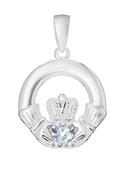 April Birthstone Claddagh Necklace