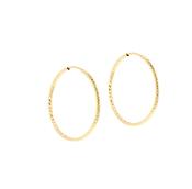 9ct Yellow Gold Diamond Cut Faceted Creole Earrings image