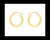 9ct Yellow Gold Tube Polished Hoop Creole Earrings image